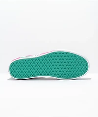 Vans Slip-On Spring Fade White, Pink & Green Platform Shoes