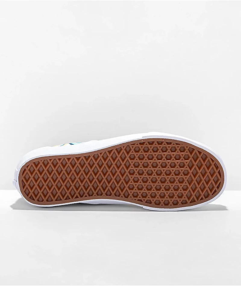 Vans Slip-On Swirl Turquoise Skate Shoes