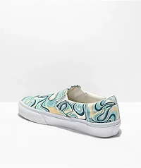 Vans Slip-On Swirl Turquoise Skate Shoes