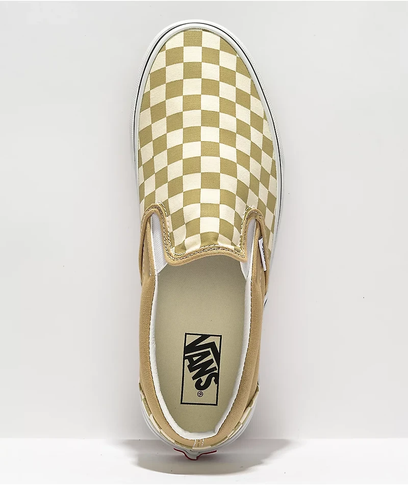 Vans Slip-On Taos Taupe Checkerboard Skate Shoes