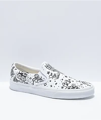Vans Slip-On U Color Tattoo White Skate Shoes