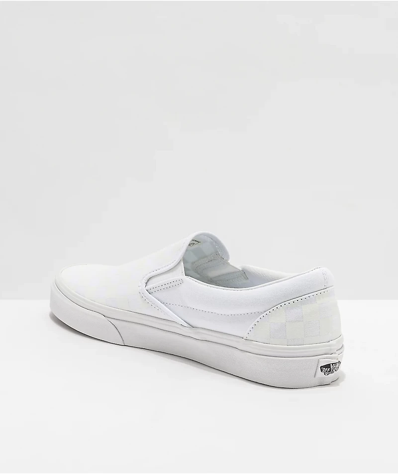 Vans Slip-On White Checkerboard Skate Shoes