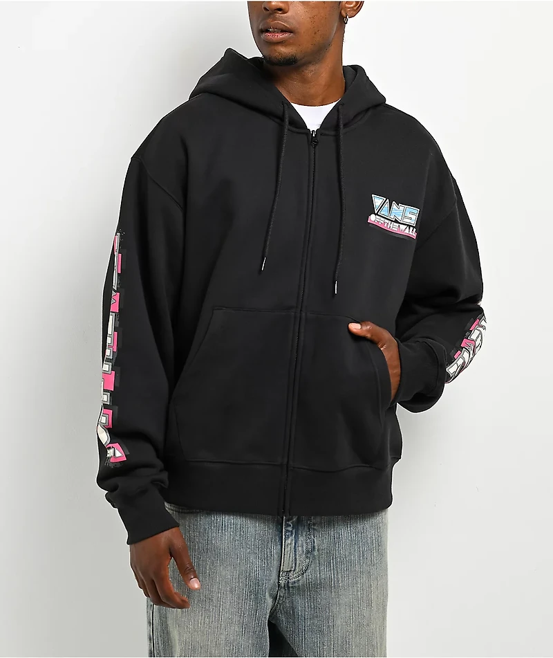 Vans Slopes Up Black Zip Hoodie