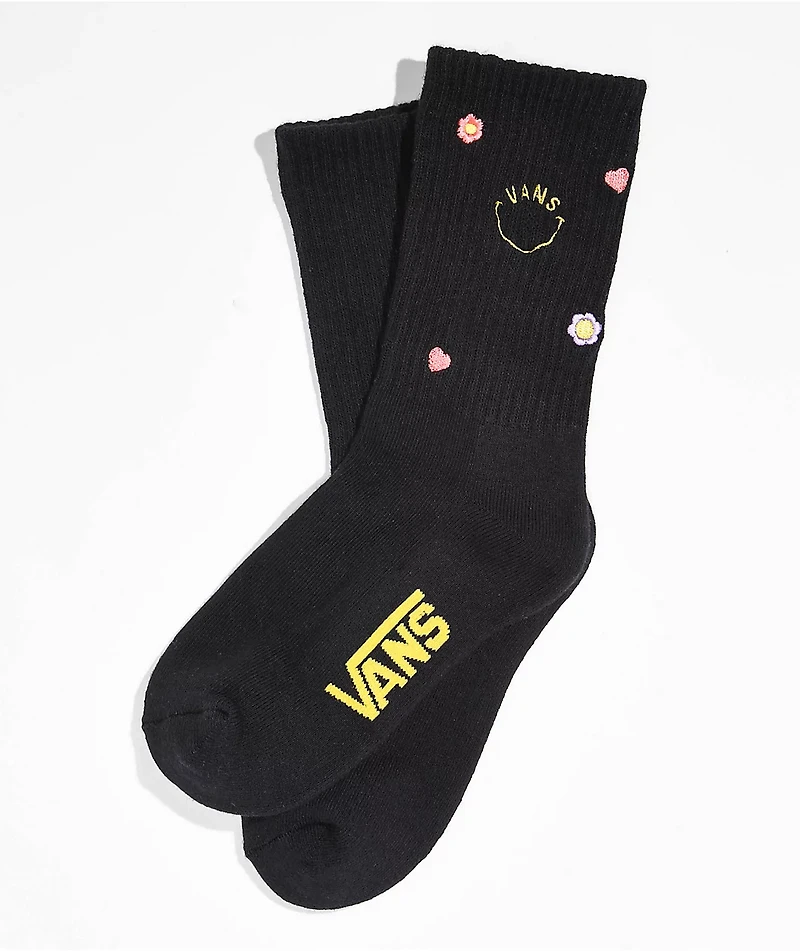 Vans Smile Black Crew Socks