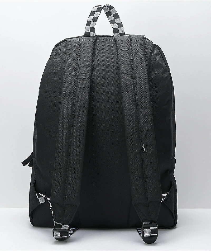 Vans Sporty Realm Black & Floral Checkerboard Backpack