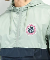 Vans Summer Camp Green & Blue Windbreaker Jacket