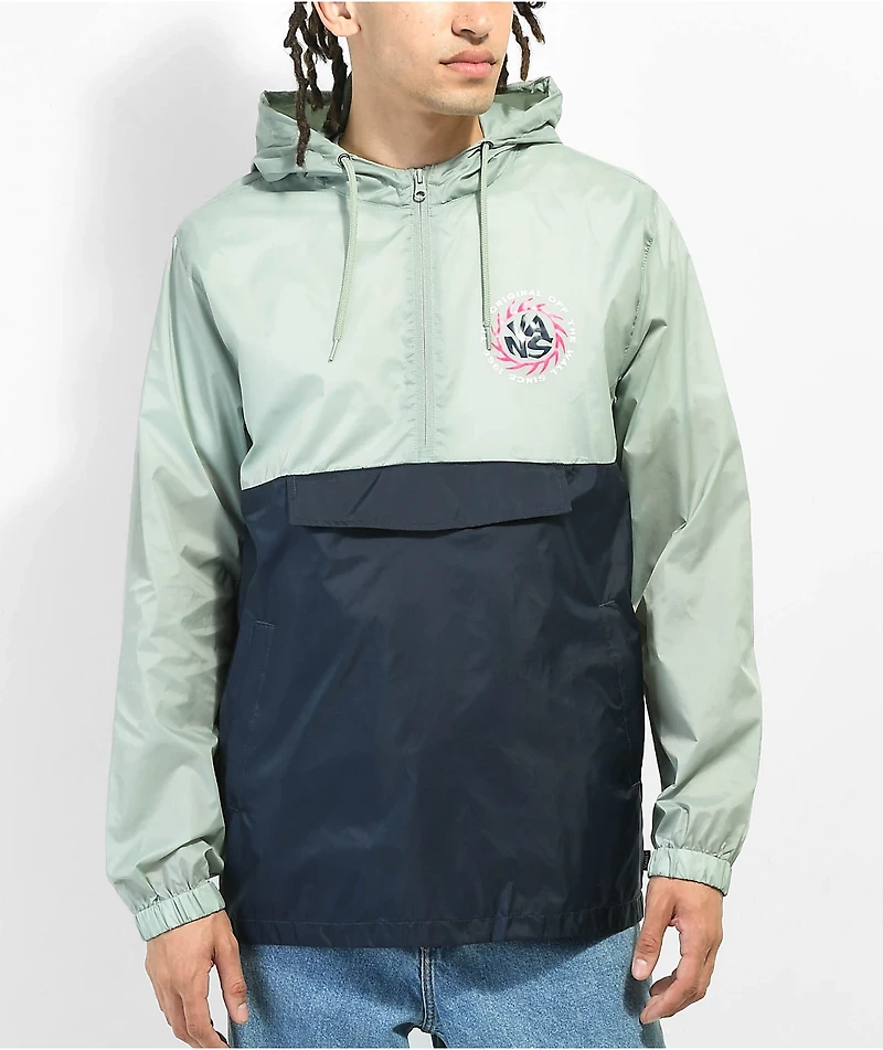 Vans Summer Camp Green & Blue Windbreaker Jacket