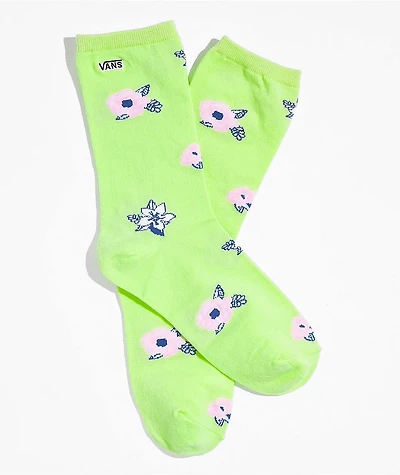Vans Ticker Floral Green Crew Socks
