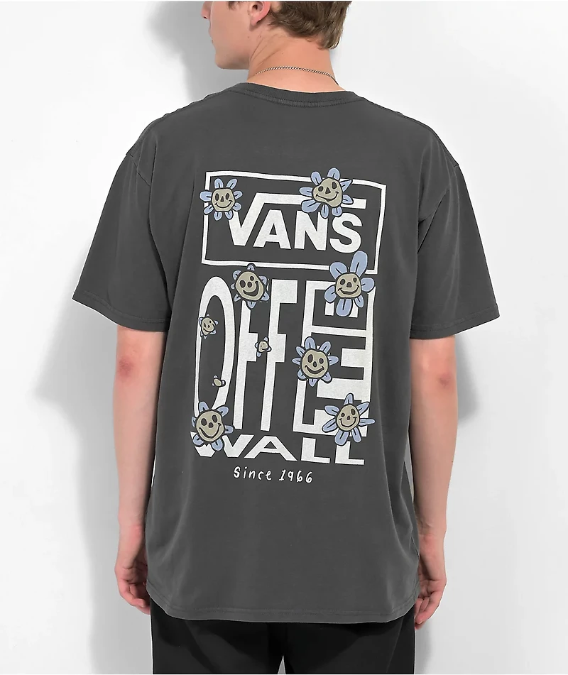Vans Trippy Grin Floral Dark Grey T-Shirt