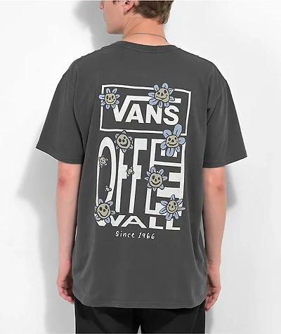 Vans Trippy Grin Floral Dark Grey T-Shirt