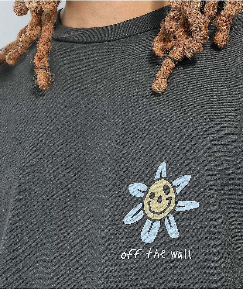 Vans Trippy Grin Floral Wash Black Long Sleeve T-Shirt