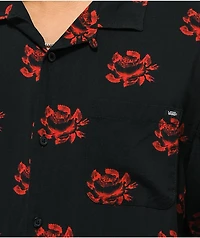 Vans Valentine's Day Black Short Sleeve Button Up Shirt