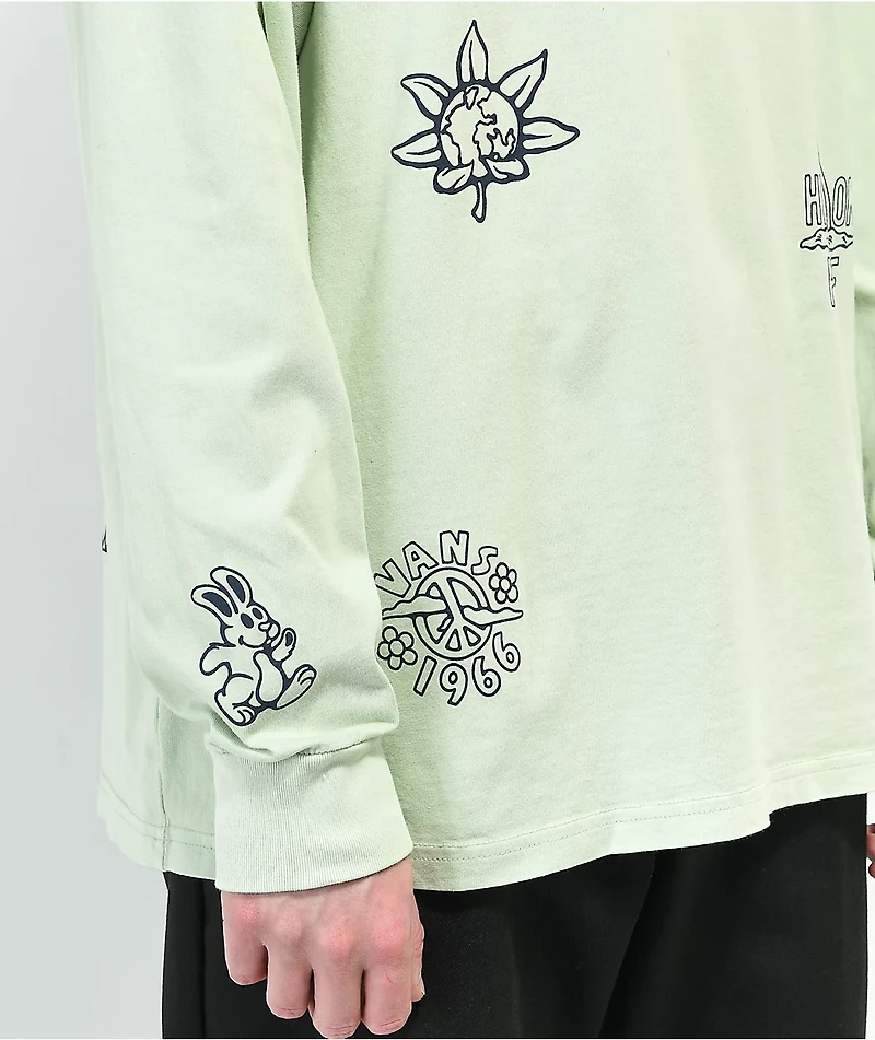 Vans Vintage Peace Of Mind Green Long Sleeve T-Shirt