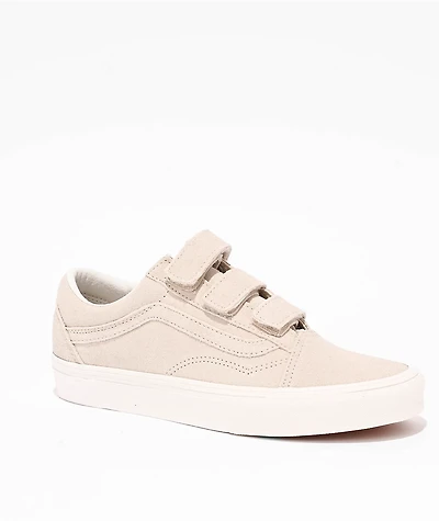 Vans Women's Old Skool V Mushroom & White Skate Shoes
