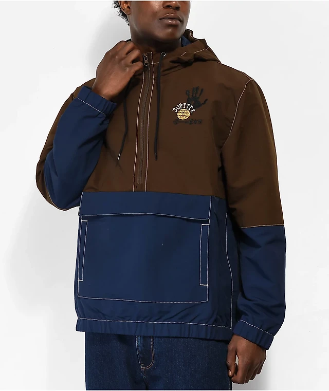 Vans Zion Brown Blue Anorak Jacket Arden Fair