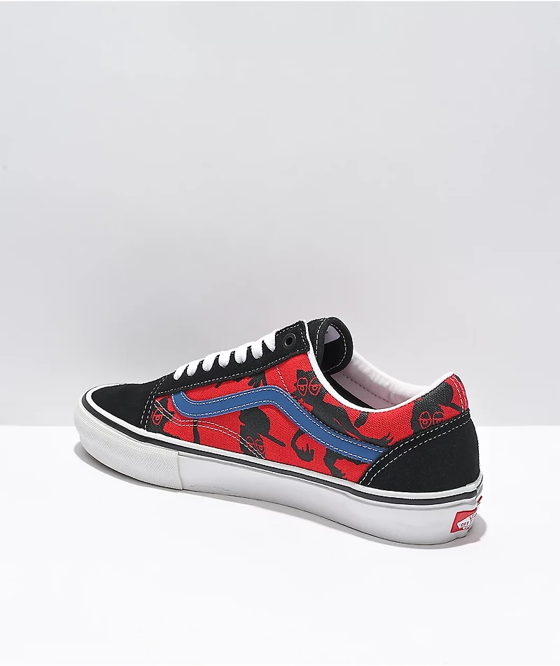 Vans x Krooked Skate Old Skool Black & Red Shoes