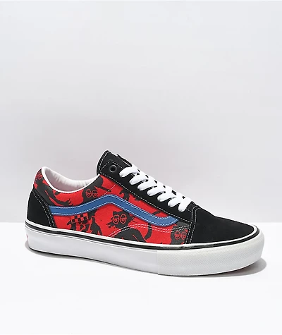 Vans x Krooked Skate Old Skool Black & Red Shoes