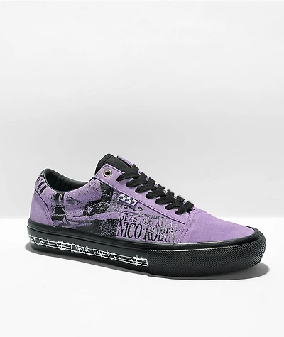 Vans x One Piece Old Skool Purple & Black Skate Shoes