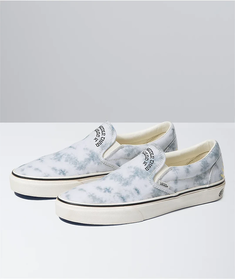 Vans x Park Project Slip-On White & Grey Tie Dye Skate Shoes