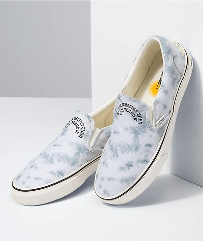 Vans x Park Project Slip-On White & Grey Tie Dye Skate Shoes