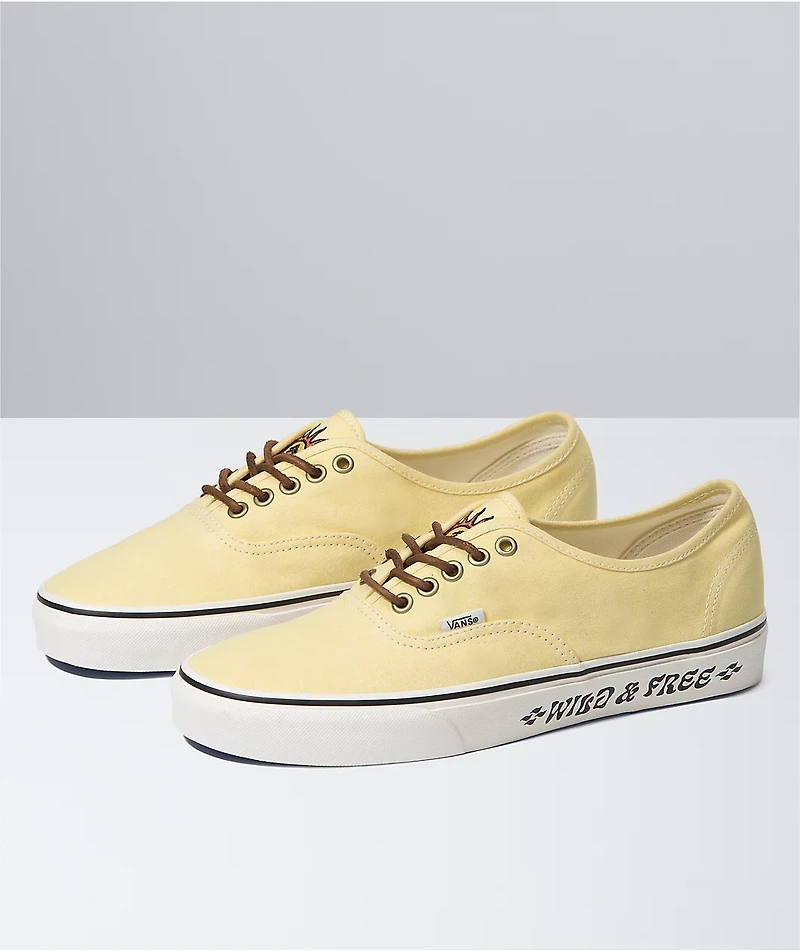 Vans x Parks Project Authentic Pale Yellow & White Skate Shoes