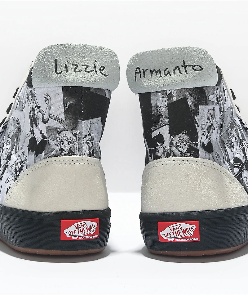 Vans x Sailor Moon The Lizzie Black & White High Top Skate Shoes