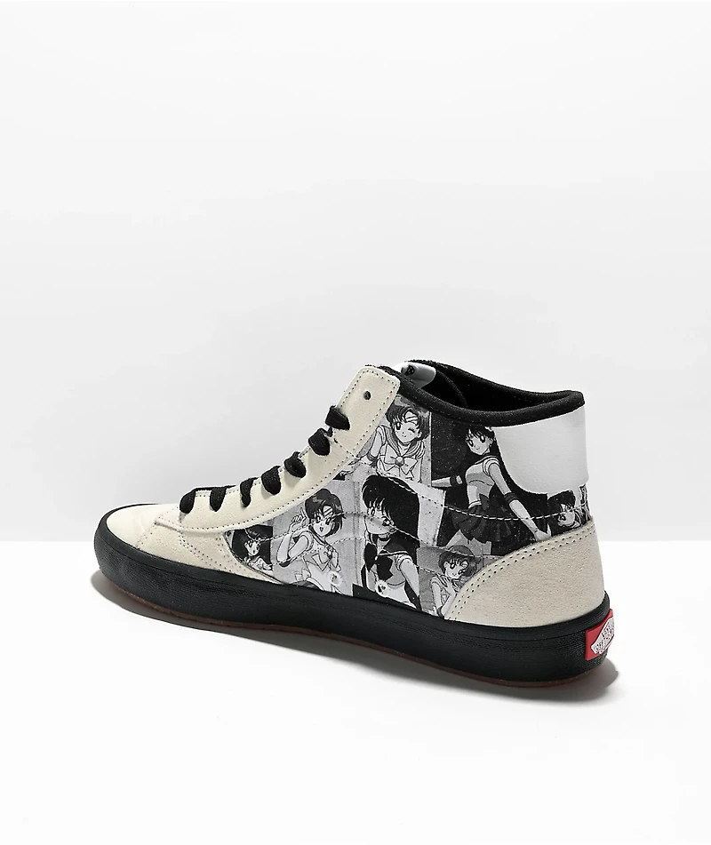 Vans x Sailor Moon The Lizzie Black & White High Top Skate Shoes