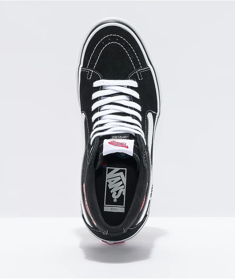 Vans x Santa Cruz Sk8-Hi Pro Black & White Skate Shoes