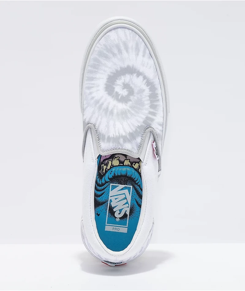 Vans x Santa Cruz Skate Slip-On White Shoes