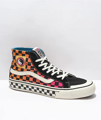 Vans x T&C Surf Designs Sk8-Hi 138 Deconstructed Checkered & Marshmallow Skate Shoes