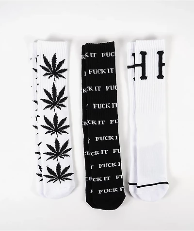 Variety Black & White 3 Pack Crew Socks