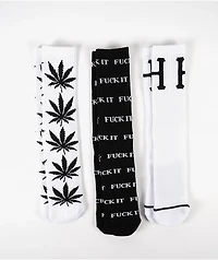 Variety Black & White 3 Pack Crew Socks