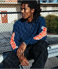Venture Throw Sleeves Navy Long Sleeve T-Shirt