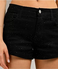 Vibrant Rhinestone Black Shorts