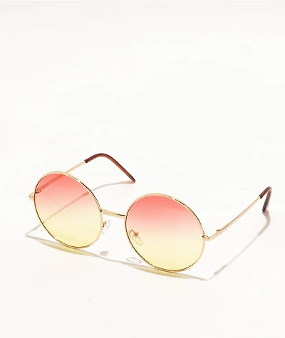 Vintage Round Orange & Yellow Sunglasses