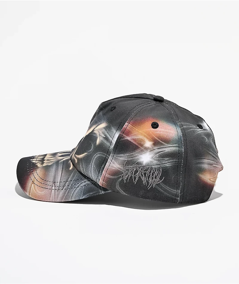 Vitriol Airbrush Skull Black Snapback Hat