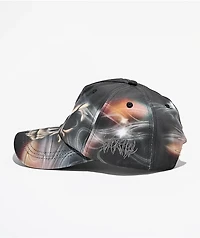 Vitriol Airbrush Skull Black Snapback Hat