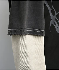 Vitriol Alien White & Black Wash 2fer Long Sleeve T-Shirt