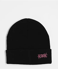 Vitriol Angel Dagger Black & Pink Beanie