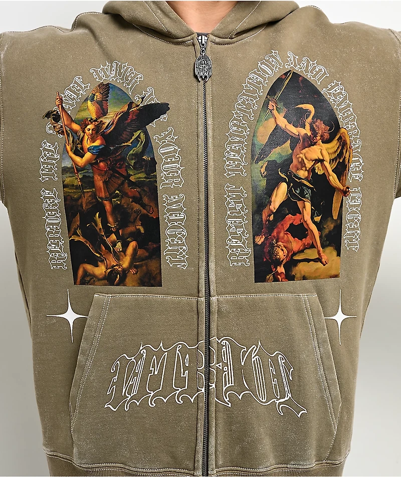 Vitriol Arches Green Boxy Zip Hoodie