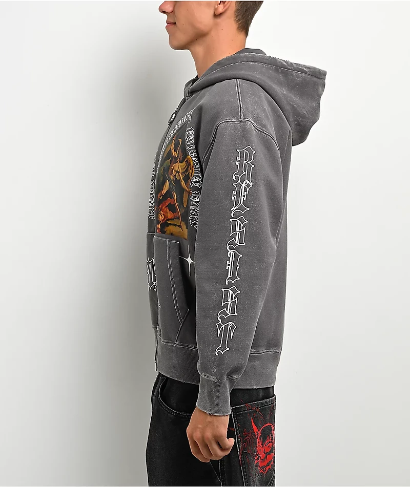 Vitriol Arches Grey Wash Zip Hoodie