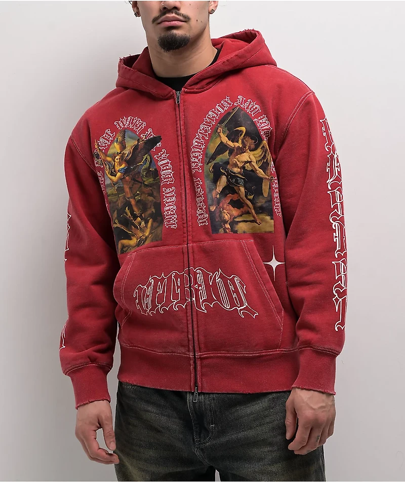 Vitriol Arches Red Zip Hoodie