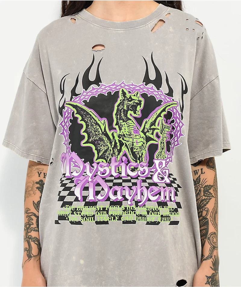 Vitriol Augustine Mystics Grey Boyfriend T-Shirt