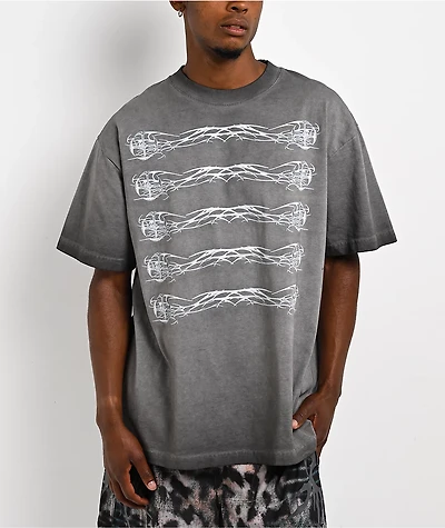 Vitriol Band Geek Charcol Grey Wash T-Shirt