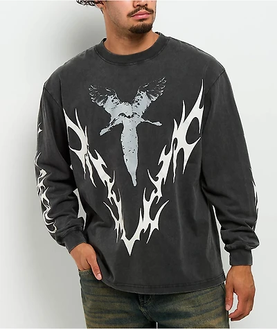 Vitriol Be Not Afraid Black Wash Long Sleeve T-Shirt