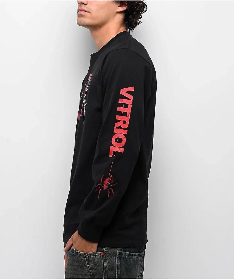 Vitriol Bold Red Black Long Sleeve T-Shirt