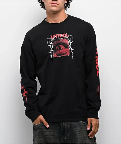 Vitriol Bold Red Black Long Sleeve T-Shirt