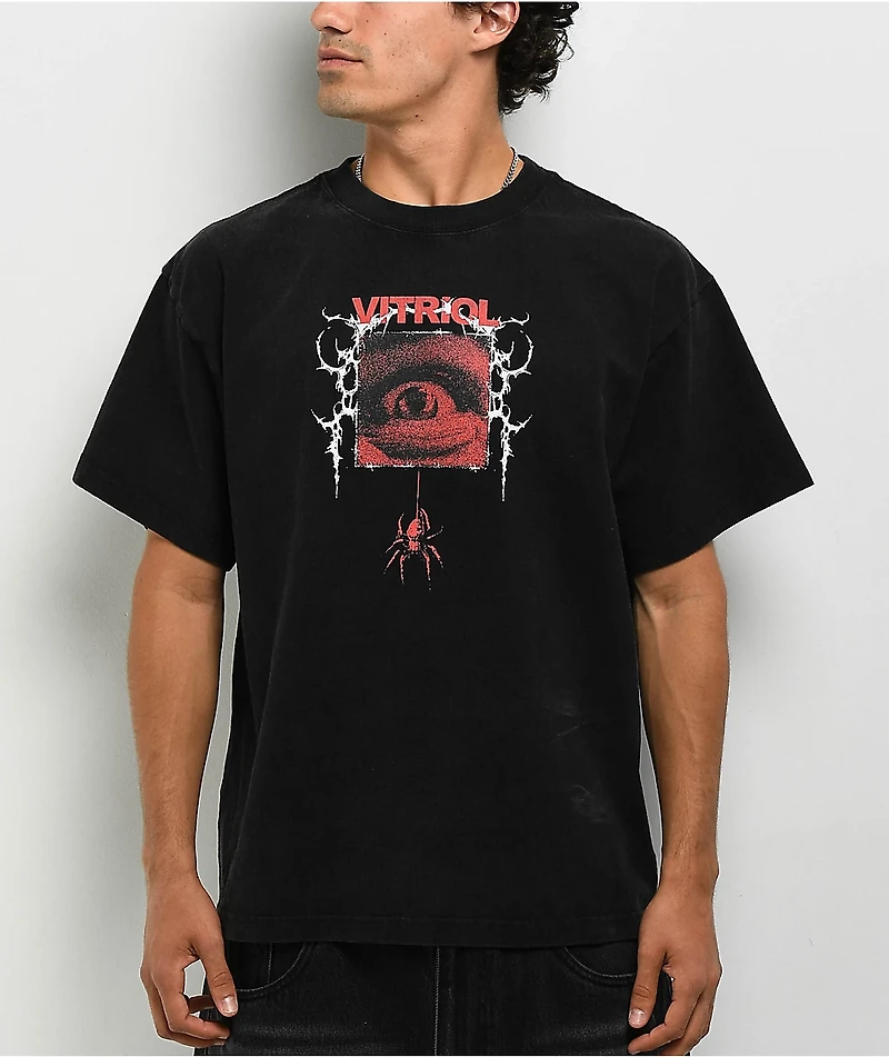 Vitriol Bold Red Vintage Black T-Shirt