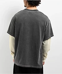 Vitriol Brutal Black & Cream Wash 2fer Long Sleeve T-Shirt