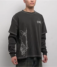 Vitriol Brutal Charcoal 2fer Long Sleeve T-Shirt